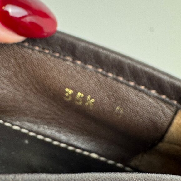 Celine Brown Leather Contrast Stitching Loafer size 35.5 C - Picture 7 of 8